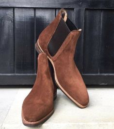 Handmade Chelsea Pure Suede Light Brown Ankle Boots for Men on Storenvy Light Brown Ankle Boots, Office Boots, Dress Leather Boots, Quality Leather Boots, Mens Dress Boots, Ankle Boots Dress, Custom Design Shoes, Botas Chelsea, Ankle Boots Men