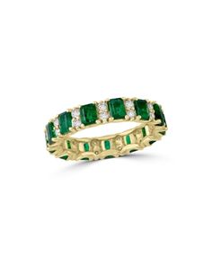 Bloomingdale's Emerald & Diamond Ring in 14K Yellow Gold - 100% Exclusive Cheap Emerald Rings, Levian Emerald Ring, Green Ring Emerald, Emerald Wedding Rings Modern, Diamond Ring Emerald Accent, Emerald Stone Engagement Ring Brilliant Earth, Emerald Wedding Rings Brilliant Earth, Emerald Wedding Band Rings, Emareld Wedding Ring