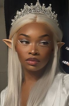 Step into a world of fantasy with our "Mystical Elf Ears," the perfect accessory to elevate your cosplay game or to add an enchanting touch to your festive attire. Available in a variety of sizes and styles to match any look, these ears are crafted to mimic the elegant point of an elf's ear with lifelike detail. They're comfortable, easy to wear, and blend seamlessly with your natural skin tone to create an otherworldly effect that will turn heads at any event. Embrace the allure of the elven wo Deer Makeup, Angel Makeup, Black Fairy, White Makeup, White Eyeliner, Natural Skin Tone, Elf Costume