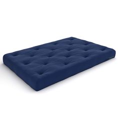 an image of a blue mattress on a white background