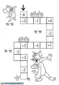 the rabbit and the wolf crossword puzzle is shown in black and white with an arrow pointing