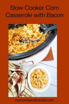 slow cooker corn casserole with bacon is an easy and delicious side dish