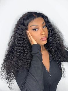 Undetectable HD Lace 13x6 Lace Front Wigs 180% Density Deep Curly CF02 – chinalacewig Deep Wave Human Hair, Hair Wigs For Black Women, Deep Curly, Types Of Curls, Wig Making, Hair Density, Short Curly Hair, Hair Color For Black Hair, Deep Wave