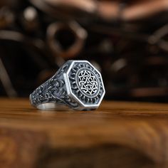 Celtic knot ring, Viking Signet silver ring for men, Scandinavian Norse Mythology Dara Knot Rings in sterling silver, Pagan gift for engagement In terms of meaning, the Celtic knot is a symbol of eternal love, representing the connection between two people, and the love and loyalty that binds them together. It also represents the interconnectedness of all living things, and the continuity of life. It has also been used as a symbol of protection and good luck. The Celtic Knot consists of an inter Sterling Silver Signet Ring With Intricate Design, Handmade Sterling Silver Signet Ring For Promise, Handmade Silver Signet Ring For Promise, Symbolic Silver Ring With Intricate Design, Silver Symbolic Ring With Intricate Design, Sterling Silver Signet Ring With Intricate Design For Gift, Silver Signet Ring With Intricate Design As A Gift, Handmade Sterling Silver Promise Signet Ring, Sterling Silver Engraved Ring For Promise With Intricate Design