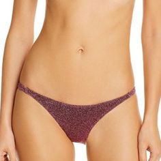 Caroline Constas Mykela Shimmer Bikini Bottom In "Mauve." New With Tags But There Are Some Areas Along The Seams With Less Shimmer Thread (See Last Pic For Example). Size Large Purple Seamless Beachwear Bottoms, Purple Seamless Bottoms For Beachwear, Purple Stretch Swimwear For Party, Stretch Purple Swimwear For Party, Purple Swimsuit, Sport Bikinis, Caroline Constas, High Waist Bottoms, Womens Swim