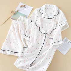 Comfortable White Home Wear Set, Comfortable White Sleepwear Set, Comfortable White Sleep Set, White Relaxed Fit Sets For Pajama Party, White Relaxed Fit Sets For Sleepover, White Relaxed Fit Bedtime Sets, White Relaxed Fit Sleep Set, Comfortable White Sleepwear For Relaxation, White Cotton Pajama Shorts For Home