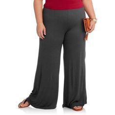 The 24/7 Comfort Apparel Women's Plus Wide-Leg Palazzo Pants are a stylish and incredibly comfortable addition to your wardrobe. Made of pillowy-soft rayon with a bit of spandex for the perfect amount of stretch, these plus-size pants have a hassle-free covered elastic waistband that provides a secure and flattering fit for any body type. Available in a variety of show-stopping colors, the wide-leg design adds to the versatility of these stylish pants, making them an essential piece in every war Black Palazzo Pants, Free Cover, Wide Leg Palazzo Pants, Stylish Pants, Plus Size Pants, Loose Sweater, Palazzo Pants, Wide Leg, Relaxed Fit