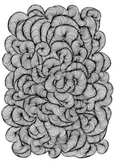 a black and white drawing of some sort of spirally object in the shape of a ball