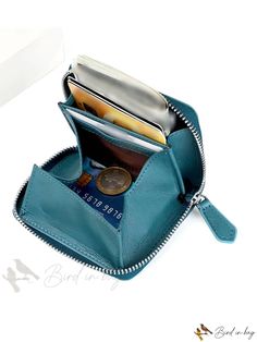 Bird in Bag - Womens Vintage Small Cowhide Leather Change Purse with Metal Hasp Closure Card Holder Wallet Buckle Blue Travel Wallet With Zipper Pocket, Blue Wallets With Zipper Pocket For Everyday Use, Compact Blue Wallets For Daily Use, Blue Coin Purse With Zipper Closure As Gift, Blue Zipper Closure Coin Purse For Daily Use, Blue Coin Purse With Zipper For Daily Use, Blue Wallets With Coin Pocket As Gift, Blue Wallet With Coin Pocket As Gift, Blue Rfid Blocking Coin Purse For Daily Use