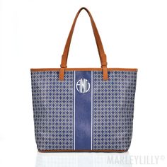 Monogrammed Spencer Tote Bag | Marleylilly Modern Monogram Print Shoulder Bag For Everyday Use, Modern Shoulder Bag With Monogram Print For Everyday Use, Travel Shoulder Bag With Monogram Print, Daily Use Bags With Monogram Print And Double Handle, Daily Use Bag With Monogram Print And Double Handle, Monogram Print Tote Bag, Everyday Monogram Tote Shoulder Bag, Everyday Monogram Print Tote Bag, Travel Tote Bag With Monogram Print