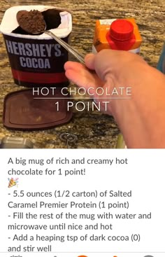 the recipe for hot chocolate ice cream is shown in an email box, with instructions to make