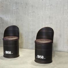 two black containers sitting next to each other