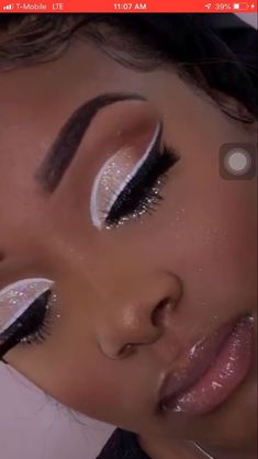 White Makeup Looks, Rainbow Eye Makeup, Angel Makeup, Prom Makeup Looks, Birthday Makeup