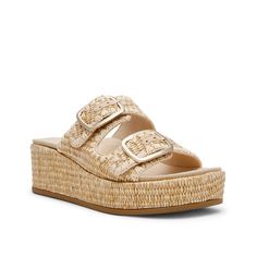 Anne Klein-Vineyard Wedge Sandal Bring beachy vibes to your summery look with the Vineyard sandal from Anne Klein. This wedge pair sports a raffia construction for a vacay touch, while the iFlex footbed provides added support underfoot. Vacation Sandals With Cork-bed Midsoles And Wedge Heel, Brown Cork-bed Wedge Sandals For Vacation, Beach Wedge Sandals With Open Heel And Cork-bed Midsoles, Brown Beach Wedge Sandals With Cork-bed Midsoles, Beige Synthetic Wedge Sandals With 4-inch Heel, Beachy Vibes, The Vineyard, Season Of The Witch, Wedge Sandal