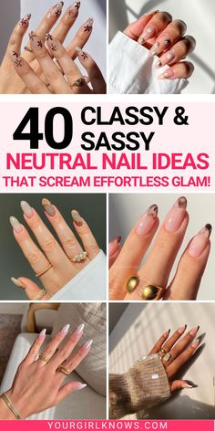 Indulge in the timeless charm of classy neutral nails! Whether you're a fan of short, understated elegance or you're looking to add a splash of fun to your nail game, our collection of neutral nail designs has something for everyone. From trendy nude tones to playful patterns that add a subtle twist to your look, discover the versatility and beauty of nude nail designs. Perfect for any occasion, these chic and stylish options promise to keep your nails looking effortlessly elegant. Elegant Nude Nails Classy, Neutral Gel Manicure, Classy Neutral Nails, Neutral Nail Ideas, Neutral Nail Designs, Neutral Nail, Graduation Nails, Classy Nail Designs