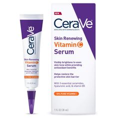 Pack of 1 : - CeraVe Vitamin C Serum with Hyaluronic Acid | Skin Brightening Serum for Face with 10% Pure Vitamin C | Fragrance Free | 1 Fl. Oz About this item [ ANTIOXIDANT BENEFITS ] Formulated with 10 percent l-ascorbic acid, the purest form of vitamin C, to help brighten the complexion and promote more even skin tone. Protective packaging helps prevent oxidation and maintain product performance. [ HYDRATING SERUM ] Formulated with Hyaluronic Acid to help improve skin tone, texture, and hydration for a healthy looking, radiant complexion. [ LIGHTWEIGHT TEXTURE ] This serum for face has a gel texture with a non-greasy feel. If layering with an eye cream or facial moisturizer, apply CeraVe Vitamin C Serum in a thin layer and allow to fully absorb into skin before applying additional produ Cerave Vitamin C Serum, Best Vitamin C Serum, Vitamin C Face Serum, Best Vitamin C, Ole Henriksen, Best Skincare Products, Retinol Serum, Hydrating Serum, After Life