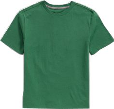 Green Short Sleeve Plain Top, Sporty Plain Crew Neck Tops, Green Plain Short Sleeve T-shirt, Basic Green Short Sleeve T-shirt, Casual Green Plain T-shirt, Sporty Solid Color Crew Neck Shirt, Sporty Solid Crew Neck Shirt, Basic Green Crew Neck Top, Green Crew Neck Basic Tops