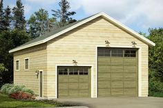 a two car garage is shown in this artist's rendering