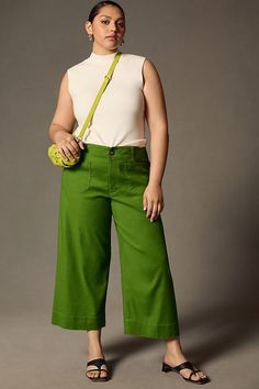 Maternity Nursing Clothes, Bright Dress, Pants Linen, Cropped Wide Leg Pants, Green Fits, Wide Leg Linen Pants, Nursing Clothes, Little White Dresses