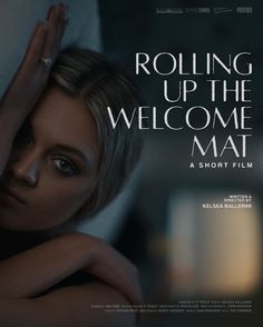 the poster for rolling up the welcome mat, featuring a woman with her hand on her head