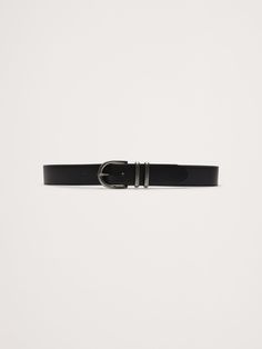 One of our best-sellers, this richly-made belt uses luxurious, sturdy leather and a double metal keeper tab to hold belt ends for a streamlined silhouette.  Designed to be worn at the hips.  Designed to be worn at the hips.  Width: 1. 6" (4cm) XXS: 27-31" XS: 29-33" S: 31-35" M: 33-37" L: 36-40" XL: 40-44" XXL: 44-48" Belt Black, Black Belt, Leather Belt, Best Sellers, Black Gray, Women's Accessories, Banana Republic, Black And Grey, Grey