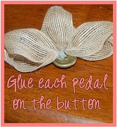 a white bow with the words glue each bead on the button