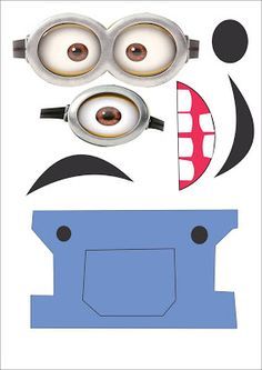 a paper cutout with eyes, nose, and mouth parts for a monster costume