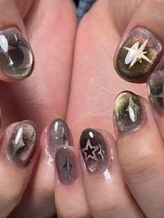 Nail Stickers Designs Ideas, Textured Nail Art, Subtle Nail Art, Hippie Nails, Punk Nails, Casual Nails, Blush Nails, Pretty Gel Nails, Soft Nails