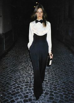 simply black Women In Suits Wedding, Tuxedo Dress, Vogue Paris, Wedding Wear, White Fashion, Wedding Attire