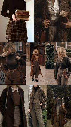 Vintage Outfits Dark Academia, 10th House Fashion Aesthetic, Casual Acedamia Outfits, Women Dark Academia Aesthetic, Dark Academia Aesthetic Feminine, Autumn Dark Academia Outfits, Dark Brown Aesthetic Outfit, Brown Hair Fashion Outfit, Fall Academia Aesthetic Outfit