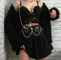 A Black Outfit, Egirl Fashion, E Girl Outfits, Rock Punk, Gothic Outfits