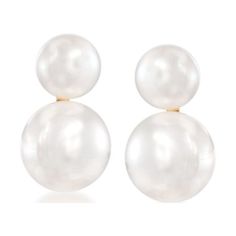 A trusted jeweler in 1952, Ross-Simons is dedicated to quality and value. Twice the class, twice the sass! This pair of double drop pearl earrings features a 5-5.5mm cultured Akoya pearl at the top and a 7-7.5mm version below. Sleek, chic and an always-classy option for nearly any occasion. Hanging length is 3/8". Post/clutch, 14kt yellow gold earrings. Each Ross-Simons item arrives in a fine jewelry presentation box. Shop Ross-Simons jewelry risk-free as all items include a 30-day, 100% money-b White Polished Finish Earrings, Classic High Luster Drop Earrings, Classic Pearl Earrings With Polished Finish For Formal, 14k Gold Round Pearl Earrings For Formal Occasions, Classic Pearl Earrings With Polished Finish For Formal Occasions, Formal 14k Gold Pearl Earrings, Anniversary Pearl Earrings With Polished Finish, Round Pearl Earrings With Polished Finish For Anniversary, White Round Cut Earrings For Evening