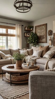 a living room filled with furniture and decor