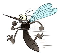 a cartoon mosquito flying with its mouth open and eyes wide open stock photo - image