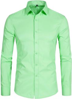 Elevate your wardrobe with our Men's Slim Fit Button Down Long Sleeve Shirt. Crafted with premium materials, this shirt exudes sophistication and luxury. Its slim fit design accentuates your figure, while the button down feature adds a touch of elegance. Perfect for any occasion, this shirt is a must-have for the modern man. Button closure Do Not Bleach Cotton/Polyester Care Instructions: Machine wash cold setting keeps colors vibrant and ensures long-lasting durability.Please wash it with simil Formal Dress Shirt, Casual Dress Shirt Men, Oxford Shirt Men, Formal Shirt Dress, Shirt Jacket Men, Business Formal Dress, Mens Jackets Casual, Mens Sleepwear, Mens Flannel