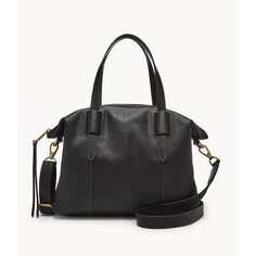 This leather satchel boasts 1 back slide pocket, 1 zipper pocket and an adjustable, detachable crossbody strap. Fossil leather products support responsible manufacturing via the Leather Working Group. Fossil Bags Women, Fossil Satchel, Fossil Crossbody Bags, Fossil Purse, Brown Leather Satchel, Black Satchel, Satchel Tote Bag, Fossil Bags, Satchel Tote