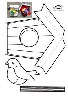 a birdhouse cut out with scissors and paper