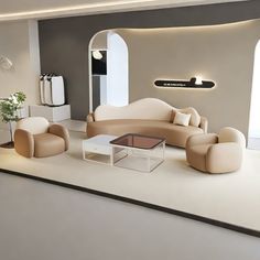 a living room filled with lots of furniture