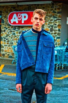 All American editorial by Adriano B. Menwear street style with a vintage touch Model Man, Checkered Jacket, Teddy Boys, T Magazine, Vintage Mens Fashion