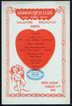 an advertisement for the woman's press club in new york city, ny on valentine's day