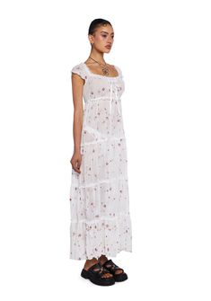 cuz baby, you’re the best. This maxi dress has a sheer mesh construction with lace detailing, embroidered flowers throughout, and a ribbon self-tie bow at the bust. Dolls Kill Outfits, Skirts With Boots, Mesh Maxi Dress, Pride Outfit, Cowgirl Outfits, Platform Sandals Heels, Tie Bow, White Maxi Dresses, Sunday Morning