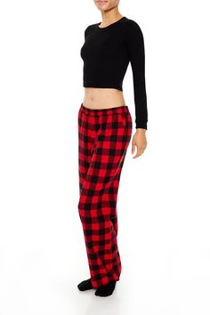 Pair of woven pajampants featuring an allover buffalo plaid pattern, elasticized mid - rise waist, slanted front pockets, and straight leg. | 100% cotton | Hand wash cold | Model is 5'9" and wearing Small | Buffalo Plaid PajamPants Buffalo Plaid Pajamas, Pajama Bottoms Womens, Plaid Pajama, Buffalo Plaid Pattern, Plaid Pajama Pants, Pajama Bottoms, Buffalo Plaid, Pajamas Women, Plaid Pattern