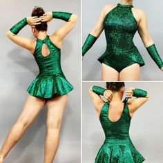 Exotic Spandex Dancewear - Leotard Dance Costume - Womens Bodysuits - S - - - Doof Store Circus Outfit Women, Circus Clothes, Green Leotard, Green Costume, Circus Outfits, Exotic Dance, Circus Performers