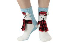 Snoozies Polar Bear Cozy Critters Socks Playful Winter Socks For Gift, Playful Winter Gift Socks, Novelty White Socks For Winter, White Novelty Socks For Winter, Playful Super Soft Socks For Winter, Playful Super Soft Winter Socks, Playful Soft Socks For Winter, Playful Soft Winter Socks, Cozy Critters