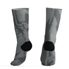 PRODUCT DESCRIPTION:  - Made to match ' AJ 4 Pari '  - Step up your comfort game with our premium socks, crafted from a blend of 73% polyester, 18% nylon, 3% cotton, and 6% spandex.  - Designed to fit women's sizes 5 US to men's sizes 12 US, these 200 needle knit socks offer a snug, comfortable feel.  - Featuring cushioned bottoms for extra support, they're perfect for all-day wear. Breathable Gray Socks For Winter, Breathable Gray Winter Socks, Gray Sports Socks For Winter, Comfortable Sweat-resistant Gray Socks, Gray Sweat-resistant Socks, Casual Non-slip Gray Socks, Casual Gray Non-slip Socks, Breathable Gray Socks, Comfortable Breathable Gray Socks