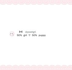 a white cat with pink polka dots on it's face and the words sweet girl v 50 % puppy