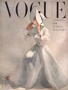 a woman in a white dress and hat is featured on the cover of a magazine