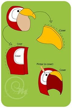 the instructions for how to make a paper bird with different facial shapes and beaks