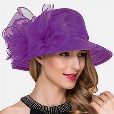 forbusite funny derby hats Purple Adjustable Costume Hats And Headpieces For Church, Fitted Cloche Hat For Spring Party, Spring Party Cloche Hat, Chic Cloche Hat For Spring Parties, Fitted Summer Costume Hats And Headpieces For Church, Summer Hats For Races, Party Cloche Sun Hat, Summer Cloche Fascinator, Cloche Sun Hat For Party