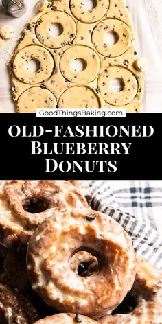 old - fashioned blueberry donuts with chocolate chips and sprinkles on top